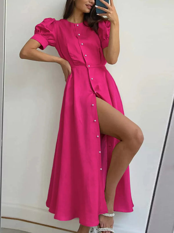 button-down-short-sleeve-dress OhSoStyled at Sophia's Style-1